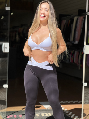 Conjunto Legging M&C Elástico Preta e Branca